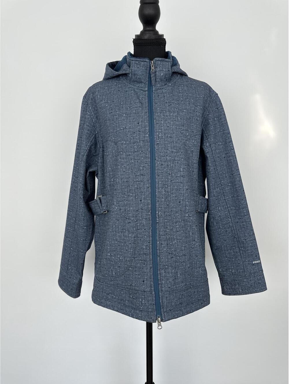 Free Country Hooded Jacket Fleece Lined Blue Size L